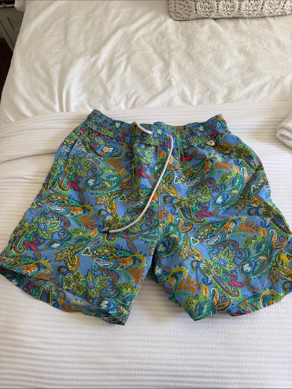 Polo by Ralph Lauren Light Blue Paisley Swim Shorts